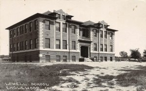 H37/ Englewood Colorado RPPC Postcard c1920s Lowell School Building