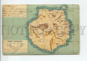 439853 SPAIN Canary Tenerife MAP Vintage postcard