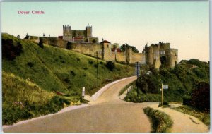 c1910s Dover Castle England Postcard Constable's Tower Gate Road Hill View Kent