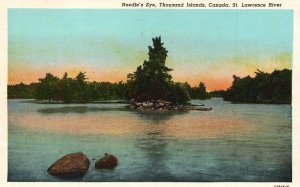 Needle's Eye Thousand Islands Canada St. Lawrence River Vintage Postcard