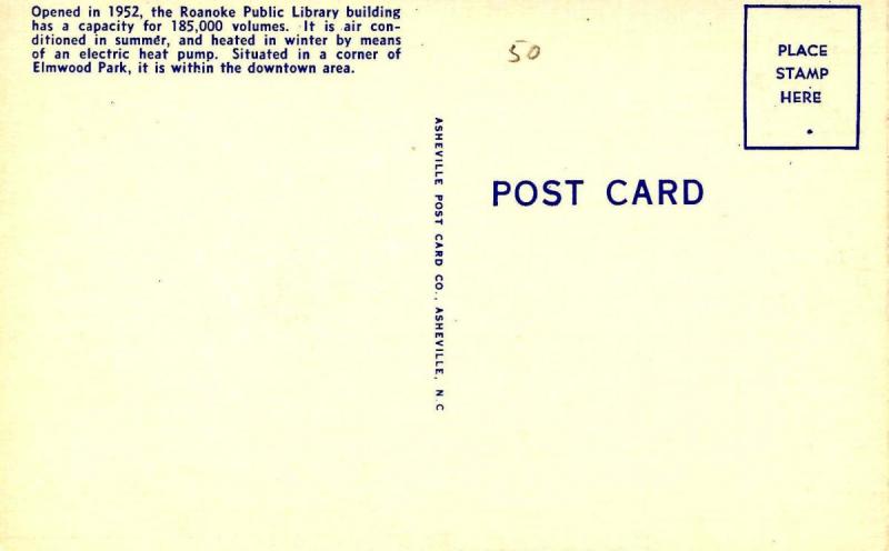 VA - Roanoke. Roanoke Public Library at Night