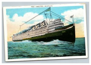 Vintage 1920's Postcard The Greater Buffalo Steam Liner Passenger Ship