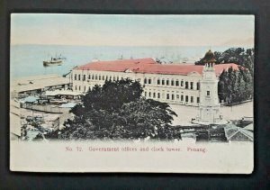 Mint Vintage Singapore Straits Settlements Govt Offices & Clock Tower RPPC