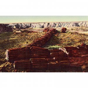 Linen Postcard - The Twin Sisters,Petrified Forest - Arizona