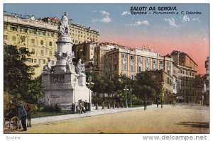 Monumento A. C. Colombo, Saluti Da Genova, Genova (Liguria), Italy, 1900-1910s