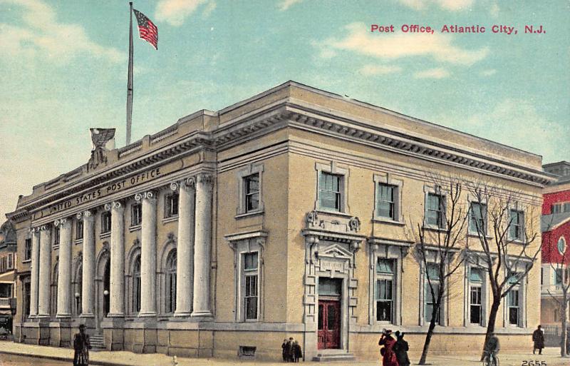 Post Office, Atlantic City, New Jersey, Early Postcard, Unused