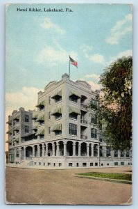 1914 Lakeland Florida Vintage Postcard Hotel Kibler View Front Building Entrance
