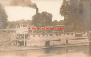 CA, Knights Landing, California, RPPC, USACE Snag Boat Seizer, Sacramento River