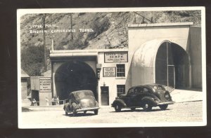 RPPC BINHAM COPPERFIELD TUNNEL UTAH UPPER PORTEL OLD CARS REAL PHOTO POSTCARD