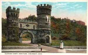 Vintage Postcard 1925 Elsinore Tower Eden Park Entrance Building Cincinnati Ohio