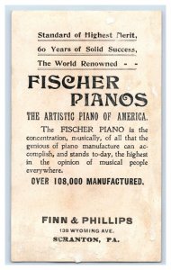 1880s-90s Fischer Pianos Finn & Phillips Adorable Girl Sack Flowers Lot Of 2 &W