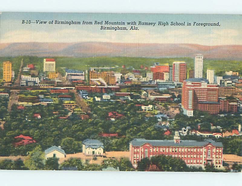 Unused Linen RAMSEY HIGH SCHOOL AND TOWN VIEW Birmingham Alabama AL Q9272