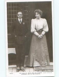 rppc 1906 Royalty KING OF SPAIN WITH HIS FIANCEE AC8244