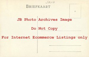 Native Ethnic Culture Costume, RPPC, Indonesia Java, Man Carrying Many Baskets