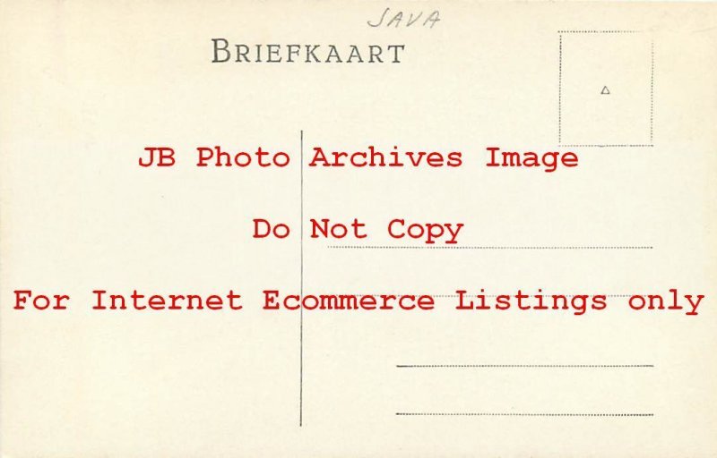 Native Ethnic Culture Costume, RPPC, Indonesia Java, Man Carrying Many Baskets