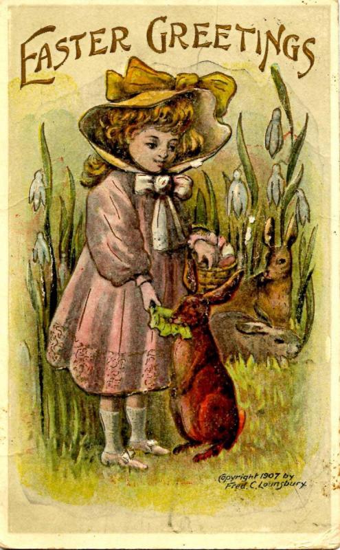 Greetings - Easter.   Artist Signed: Fred C. Lounsbury