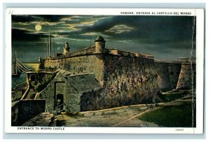 1920 Morro Castle Havana Moon Night Vintage Postcard F96
