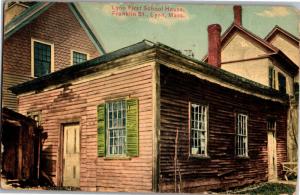 First School House, Franklin Street Lynn MA c1916 Vintage Postcard O16