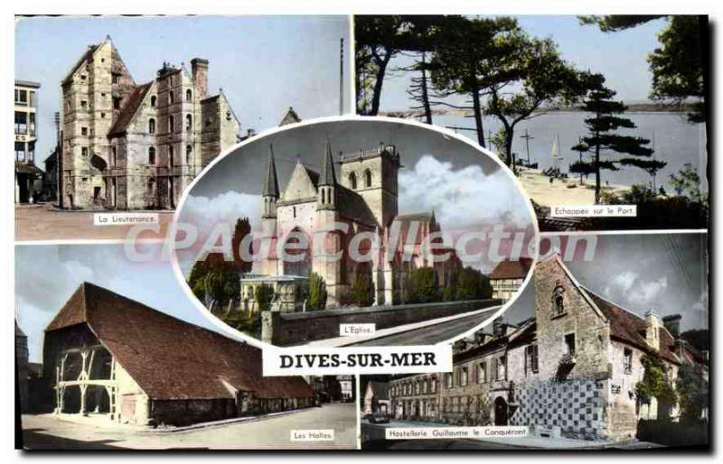 Old Postcard Dives sur Mer halls Hostellerie Guillaume the Conqueror