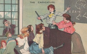 Art Teacher Class Female Risque Portrait Volunteers Comic Postcard