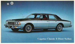 Vintage Postcard Caprice Classic 4-Door Sedan Chevrolet America's Valued Car