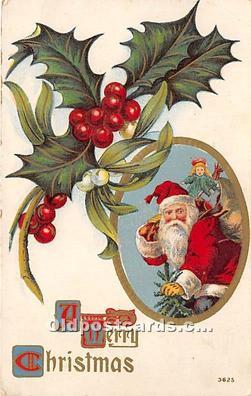 Santa Claus Christmas 1920 crease right top corner