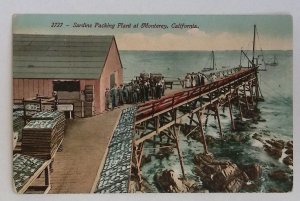 Sardine Packing Plant at Monterey, CA Postcard Original VG