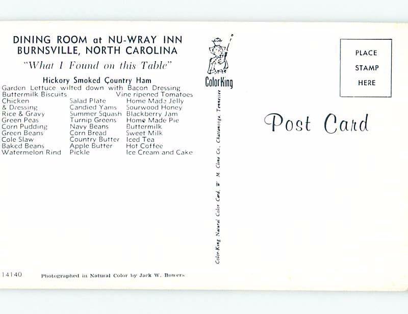 Unused Pre-1980 INN MOTEL Burnsville - Near Asheville North Carolina NC c5620