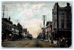 1907 Main Street South From New York Ave. Sheboygan Wisconsin WI Posted Postcard