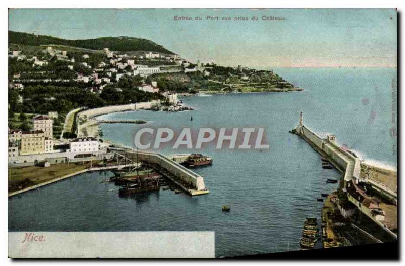 Old Postcard Nice Port of Entry Vue Prize du Chateau