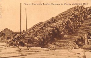 Charlevoix Michigan Charlevoix Lumber Co. Plant In Winter Vintage PC U5208