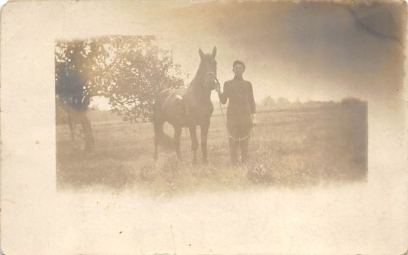 Ray Barker and Horse Chocolate Black and White Photo Writing on back real photo