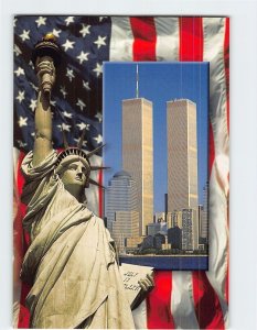 Postcard World Trade Center Statue of Liberty New York City New York USA