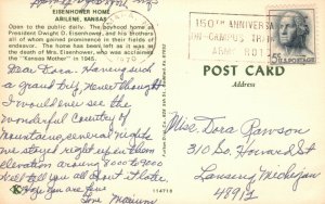 1970 Eisenhower Home Abilene Kansas President Dwight Eisenhower Vintage Postcard