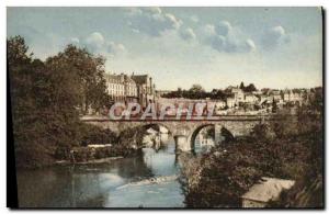 Old Postcard Thouars D Overview To The Bridge