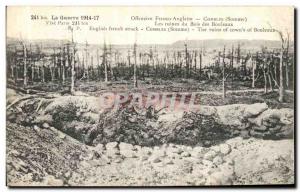 Postcard Old English Franco Offensive attic The ruins of the wood of birch Army