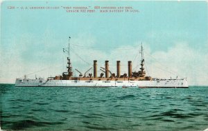 C-1910 Navy Military US Armored Cruiser West Virginia Mitchell Postcard 24-7418