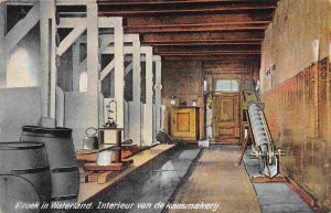 Cheese Dairy Interior Kaasmakerij Broek Waterland Netherlands 1910c postcard