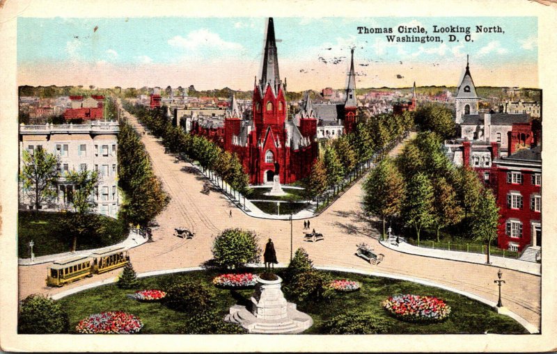 Washington D C Thomas Circle Looking North 1922