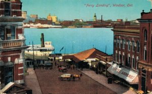 Canada Ferry Landing Windsor Ontario Vintage Advertising Postcard 07.80