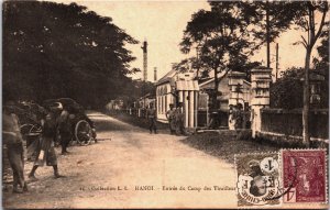 Cochinchina Vietnam Hanoi Entree d Camp des Tirailleurs Vintage Postcard C090