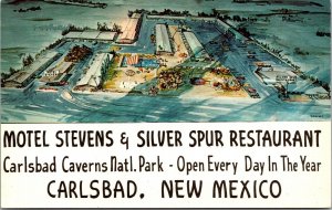 Postcard Motel Stevens & Silver Spur Restaurant in Carlsbad, New Mexico~137251