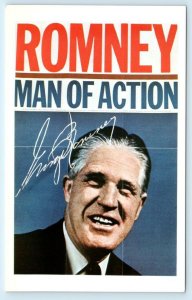 Political Advertising GEORGE ROMNEY Man of Action Michigan Governor  Postcard