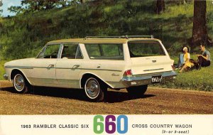 Rambler 1963 Classic Six 660 Cross Country Wagon Car Auto postcard