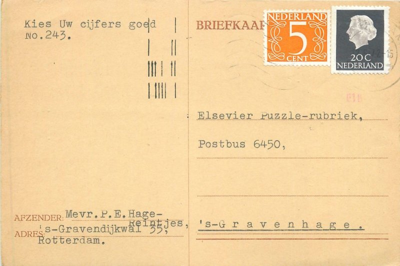 Netherlands postal stationery postcard queen Juliana Nederland Briefkaart