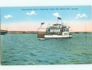 Divided-Back INTERNATIONAL FERRY BOAT Sault Ste. Marie Ontario ON W5376