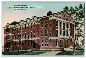 c1910 McIver Building State Normal Industrial College Greensboro NC Postcard