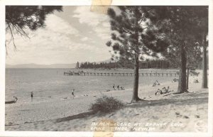 RPPC ZEPHYR COVE Beach Scene LAKE TAHOE c1940s Frashers Vintage Postcard