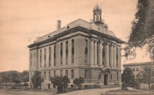 Vintage Postcard The Town Hall Building Greenwich Connecticut  Pub By Collotype