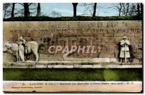 Old Postcard Bayonne Memorial for the motherland Army